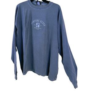 Beach Patrol 2000 Vintage Blue Long Sleeve T-Shirt Embroidered Pompano Beach XL